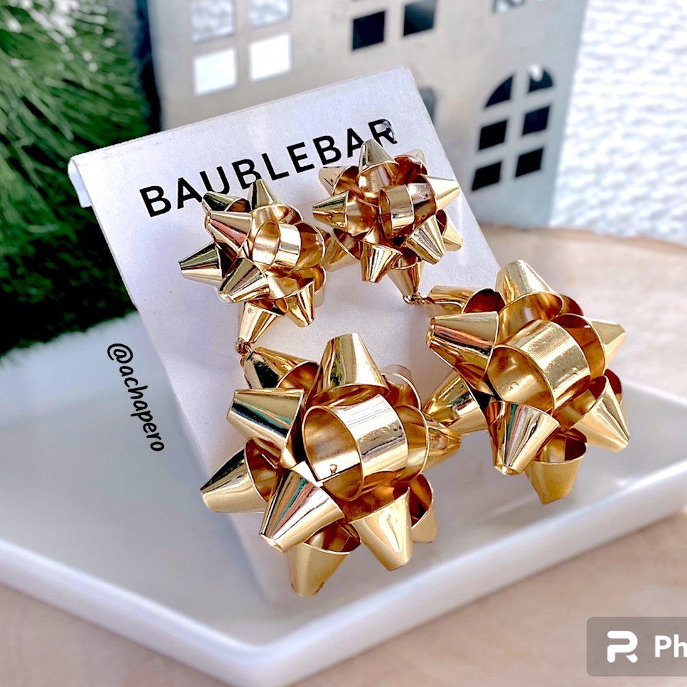 BaubleBar Gold-tone “Holly” Drop Earrings - Picture 3 of 10